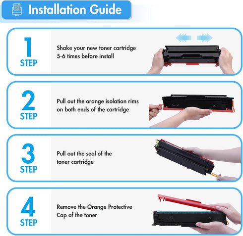 TRUE IMAGE Compatible Toner Cartridge Replacement for HP 201X CF400X 201A CF400A for Color Laserjet Pro MFP M277