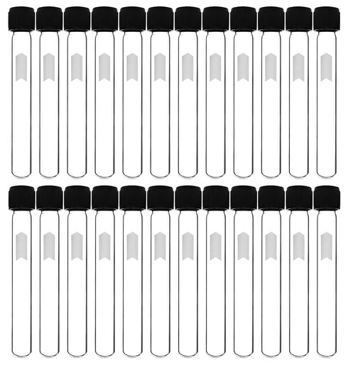 EISCO 24PK Test Tubes, 5ml with Bakelite Screw Cap, Borosilicate Glass, Leak Proof