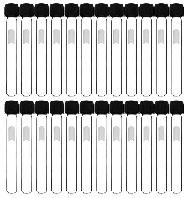EISCO 24PK Test Tubes, 5ml with Bakelite Screw Cap, Borosilicate Glass, Leak Proof