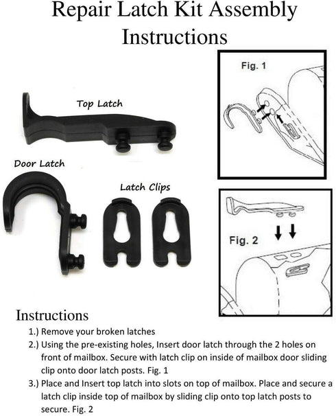 3 Pack Mailbox Plastic Latch Set Repair Kit for Standard Metal Mailbox & Solar Group Mail Box