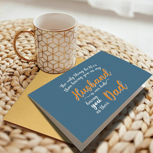Chenive Father's Day Card from Wife, Fathers Day Card for Husband, Pregnancy Announcement Card, Husband Birthday Card