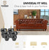 TCHOSUZ 4 inch 10cm Pack 4 M8 / Wooden Furniture Legs, of Classic Black Solid Wood Turned DIY Replacement Bun Feet