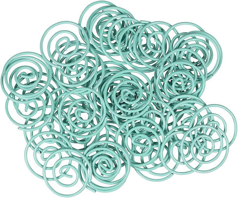 JAM PAPER Circular Paper Clips, Round Paperclips, Teal, 50/Pack