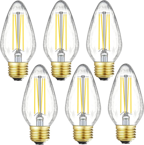 LEOOLS E26 LED Bulb, 8W Equivalent 100 Watt Dimmable Daylight 4000K, Pack of 6 Tubular Edison Bulbs