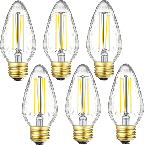 LEOOLS E26 LED Bulb, 8W Equivalent 100 Watt Dimmable Daylight 4000K, Pack of 6 Tubular Edison Bulbs