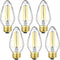 LEOOLS E26 LED Bulb, 8W Equivalent 100 Watt Dimmable Daylight 4000K, Pack of 6 Tubular Edison Bulbs