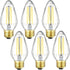 LEOOLS E26 LED Bulb, 8W Equivalent 100 Watt Dimmable Daylight 4000K, Pack of 6 Tubular Edison Bulbs