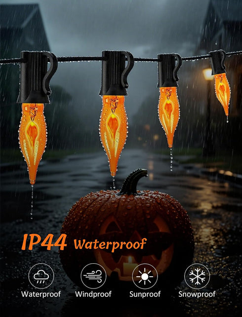 Adirxon 50Ft 25 Bulbs, Dimmable Rustic Elegance, Outdoor Flickering Flame Edison String Lights with & Weatherproof