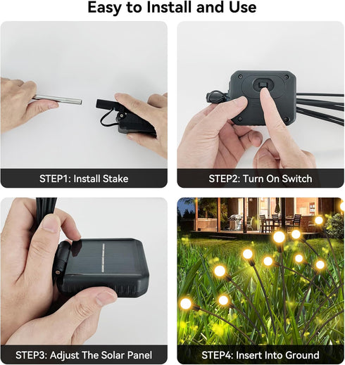 Solar Garden Lights Outdoor Waterproof, 2 Pack 16 LED Decorative Solar Swaying Lights for Garden Decor