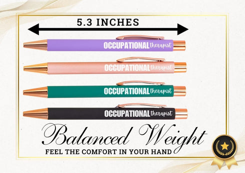 InnoBeta Occupational Therapist Gifts, Ballpoint Pen Set of 4, Perfect Gift Idea for Women on Birthday, Christmas