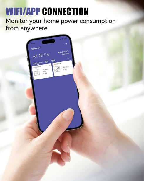 BALDR Wi-Fi Power Meter Socket: Smart Outlet for Remote Energy Monitoring, Tariff Setting, Budget Alerts - Hub Needed