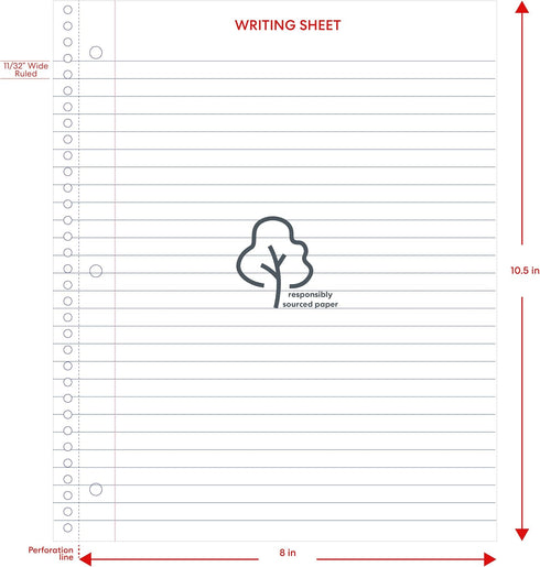 Spiral Notebooks, 1 Subject, 100 Sheets, Wide-Ruled, Thick Paper Resists Ink Bleed-Through, 4-Pack