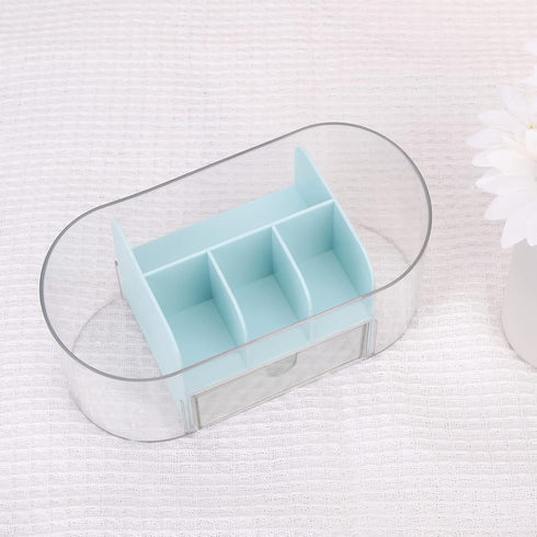 LETURE Clear Acrylic Desk Organizer with Drawer, Pen Pencil Markers Holder, Clear Office Supplies for College Dorm Home