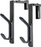 Officemate Double Coat Hooks for Cubicle Panels, Adjustable, 2 Pack (22009), Black