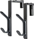 Officemate Double Coat Hooks for Cubicle Panels, Adjustable, 2 Pack (22009), Black