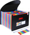 Uquelic Legal Size File Folder with Flap - Portable 24 Pockets Expanding Accordion Organizer, Black