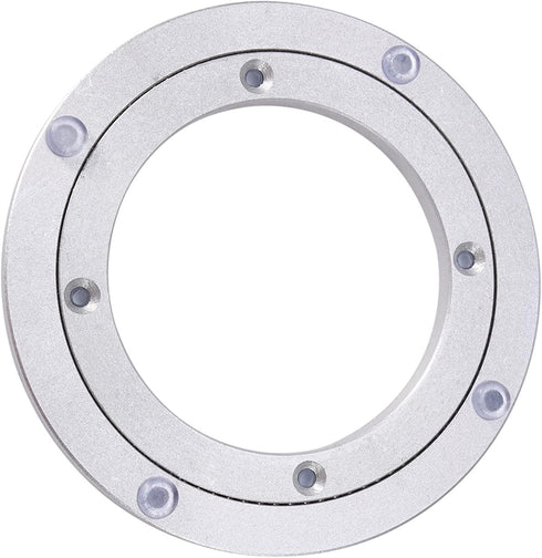 ChiweiJ (8 inches*H8.5MM) Heavy Duty Aluminium Alloy Rotating Bearing Plate, Round Table Turntable for Dining Cake