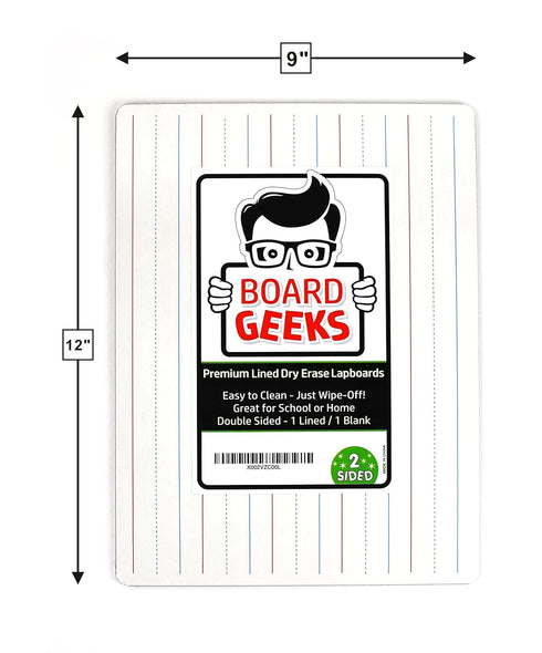 Small Dry Erase Board for Kids - White Board for Kids - Personal Whiteboard | Durable, Portable Kids Mini Whiteboard | Double Sided Small White Boards | Lined and Plain, 9"x12" (1 pack)