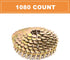 BHTOP 1080 Count Coil Roofing Nails, 1-Inch x .120-Inch for Roofing Nail Gun, Electro Galvanized Air Nails