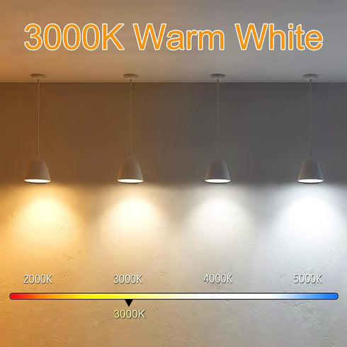 3.2 Inch 3000K E26 Bulb 60 120V 600LM Bulbs Dimmable, 6W T10 T30 Bulbs Certified-6 Pack Warm White LED Watt Equal, AC