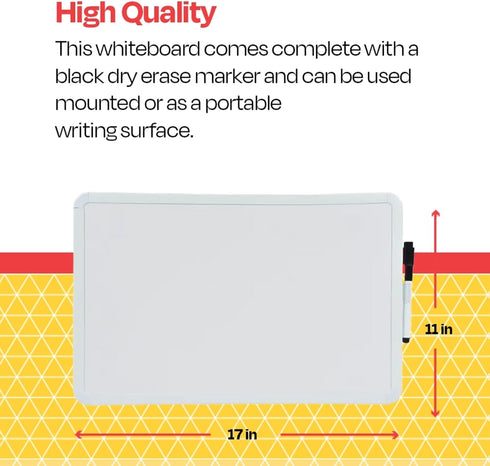 School Smart Dry Erase Board 11 x 17 Inches, White