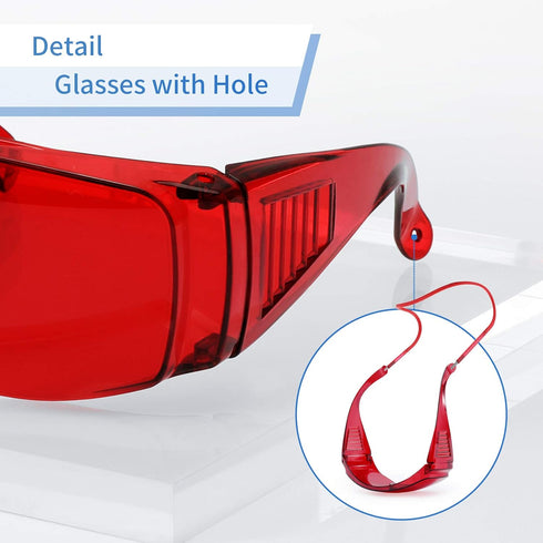 Annhua Dental Glasses Protection, Anti-Fog Dentist Spectacles Red Goggle Shield for Teeth Whitening Light