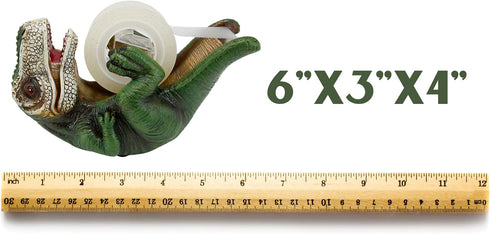 T Rex Dinosaur Novelty Tape Dispenser, Unique Office Desk Accessory, Funny Gag Gift for Coworkers, 6 x 3 x 4 Inches