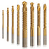 Rocaris 8 Pack HSS Twist Drill Bits, Titanium Coated 3-10mm Serrated Side Cutting Tools for Wood Plastic Metal Holes