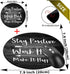Round Mouse Pad and Coaster Set, Rustic Black Old Wood Art Mousepad with Inspirational Quotes - Non-Slip Rubber Base