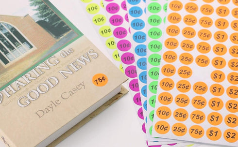ONUPGO Garage Sale Stickers, 3/4" Round Label Yard Sale Price Stickers, Bright Neon Colors (2240 Pcs)