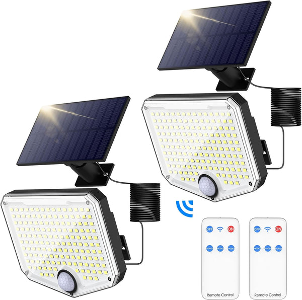 MoKo Solar Lights Outdoor, 222 LED 3000LM Motion Sensor Outdoor Lights with