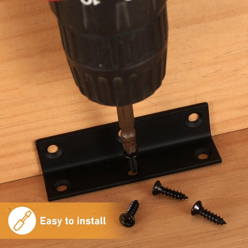 Xingwenhao 10pcs 3.15x0.78x0.78 L Brackets, Corner Braces Heavy Duty, Black L Shaped Shelf Brackets, Right Angle Corner