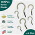 105 Pcs Screw Hooks in 6 Sizes - Bronze Cup Hooks for Hanging, Metal Screw Hooks (1/2" to 1-1/4")
