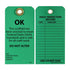 AccuformNMC OK - DO NOT ALTER Tag - NMC SPT3, 3 in. x 6 in., Pack of 25, Black Text on Green Base