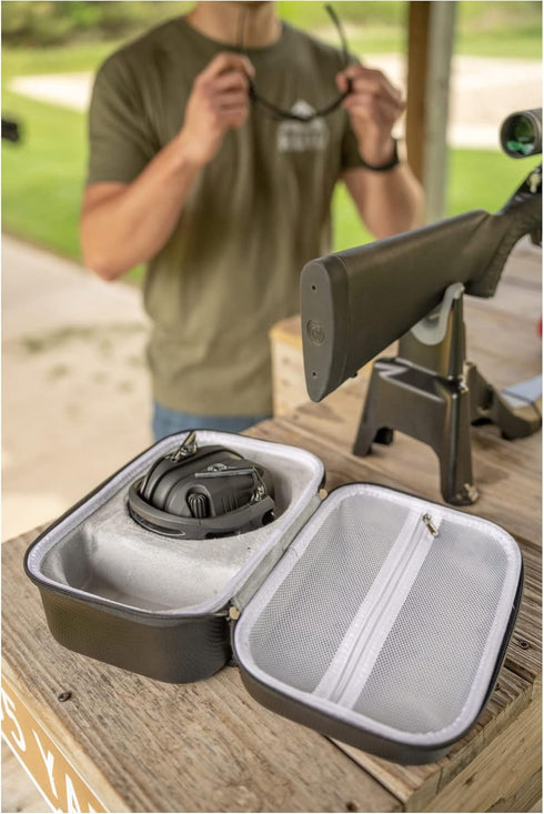 Walker's Weather-Resistant Durable Dustproof EVA Carrying Storage Case for Hunting Shooting Earmuff, Glasses
