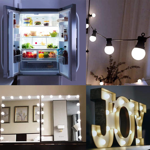 Tiny G40 Globe LED Low Watt Light Bulbs 1.5W Equivalent 15W, Soft White 6000K Frosted, E26 Base, Pack of 6 for Home