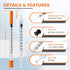 U-100 1mL/cc 29G 1/2" (12.7mm) Pack 100 Lab Syringes with Needle, Disposable Syringes, Individually Wrapped