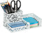 EasyPAG Desk Organizer with 3 Compartment for Pencil, Sticky Note Holder, and Office Accessories, White