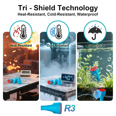 50PCS R3 20-10AWG Waterproof Wire Connectors, Wires, Secure Waterproof Wire Nuts with Reliable Seal for Outdoor Use