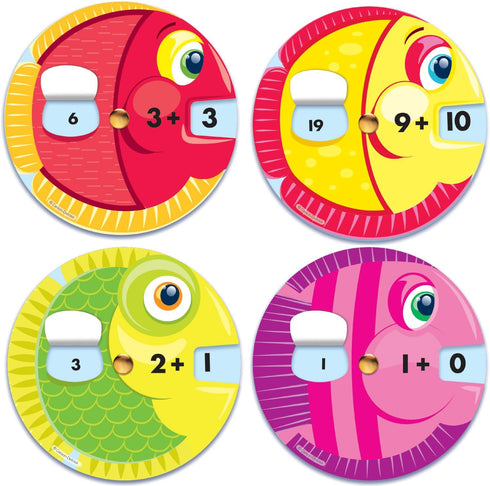 Carson Dellosa EZ-Spin Addition Math Manipulative, 18 Piece Bulletin Board Cutouts, Addition Bulletin Board and White Board Decorations, Math Classroom Décor by Carson Dellosa Education