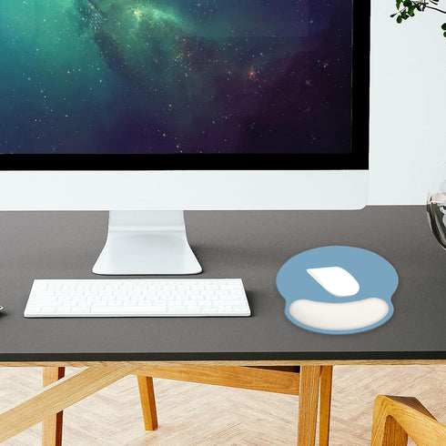 Mouse Pad with Wrist Rest Support, Ergonomic Gaming Mouse Pad with Non-Slip PU Base for Computer and Office
