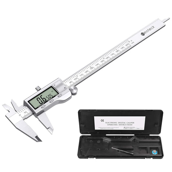 Neoteck 8 inch Digital Caliper, Stainless Electronic Measuring Tool with Fraction/Inch/Millimeter Conversion