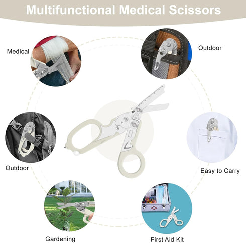 6 1 in trauma shears, folding emergency shear, Outdoor Camping Tools, Seat Belt Cutter, Oxygen Cylinder Wrench