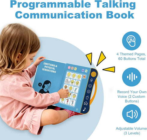 Xylira Communication 8 Programmable AAC Device for Autism, Board for Nonverbal Kids & Adults, Speech Therapy Materials
