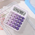 Mechanical Calculator, Cute 12 Digit Large LCD Display, Basic Office Calculator, Purple