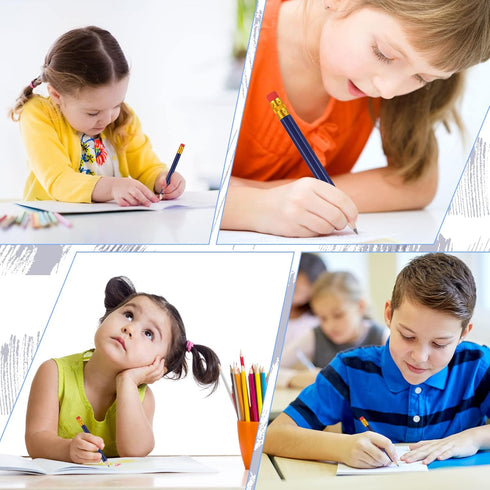 Zonon 24 Pieces Back to School Small Pencils, Half Pencils with Eraser, Easy to Hold Graphite HB Pencils (Navy Blue)