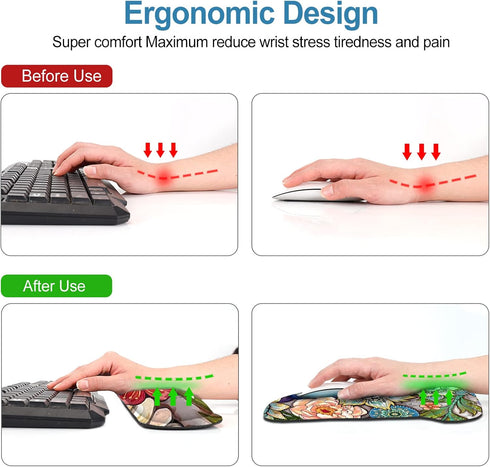 Keyboard Wrist Rest Mouse Pad Support, ToLuLu Gel Ergonomic Mouse Pads for Computer Laptop, Comfortable Durable Design