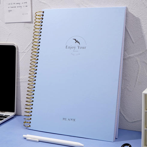 FLYING EAGLE Blank Paper Spiral Notebook, 8.5 x 11 Large Spiral Notebook, 210 Pages, Hardcover Sketchbook for Drawing