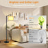 12W 1200LM 12 Dimmable mukuxin LED Floor Lamps for Living Room, Modern Arc Floor Lamp with Remote & Adjustable Linen