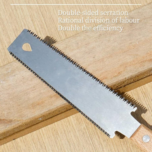 Double Edge Handsaw with 6-Inch Flexible Blade, Small Pull Saw for Woodworking and DIY Projects